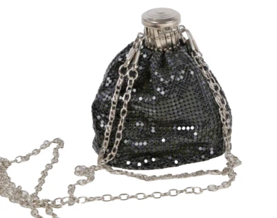 Bolsa de ombro vintage Sage's Portal metal preto mini bolsa de noite portão corrente superior - Imagem 1 de 4