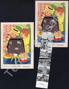 Cartolina a valigetta di Piacenza (8 vedutine), fotografo con modella - Foto 1 di 2