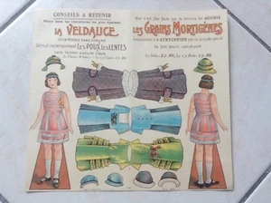 Rare ancienne publicité planche à découper poupées à habiller TBE - Bild 1 von 2