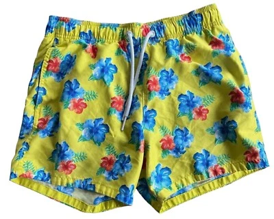 Abercrombie & Fitch Men's Flower Swim Trunks  Size Small Neon Yellow Green - Image 1 of 4