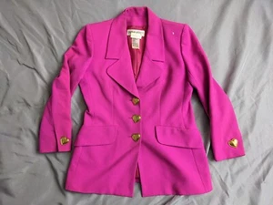 Yves Saint Laurent Encore Blazer Vintage S/S1995 Barbie Pink Gold Hearts Size 10 - Picture 1 of 19