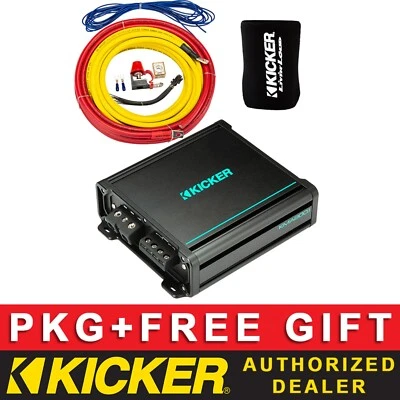 KICKER KMA800.1 CLASS D MONO AMP BOAT/MARINE AUDIO AMPLIFIER PACKAGE+4AWG KIT - Image 1 of 4