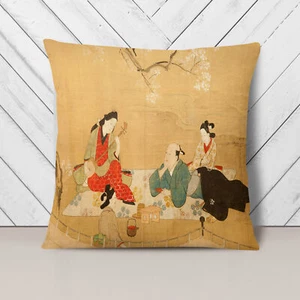 Plump Cushion Miyagawa Choshun Cherry Blossom Japanese Scatter Throw Pillow - Picture 1 of 13