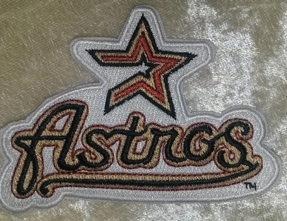 Nome Houston Astros 3.5" Ferro /Costurar em Patch Bordado~ Rastreamento Gratuito! - Imagem 1 de 1