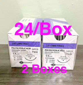 Sutura 3/0 PGA 48 quilates (2 cajas) ácido poliglicólico, veterinario dental, corte R 24 mm - Imagen 1 de 3