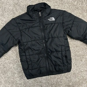 The North Face YOUTH Kids Jacket Size Boys 6 Black Puffer Full Zip Polyester - Picture 1 of 11