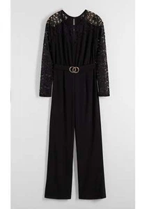 Jumpsuit mit Spitze Gr. 36/38 Schwarz Damen-Overall Onesie Einteiler Neu R-Ware - Bild 1 von 1