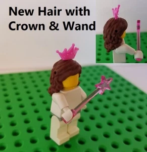 Friends Prinzessin Lego lange Haare rosa Krone Stab Zahnfee wellig Locken lockig - Bild 1 von 1