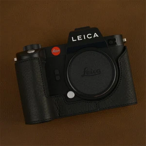 Leica SL2 Halbkoffer Kamera schwarz rot braun Retro Abdeckung Echtleder Handarbeit - Bild 1 von 14