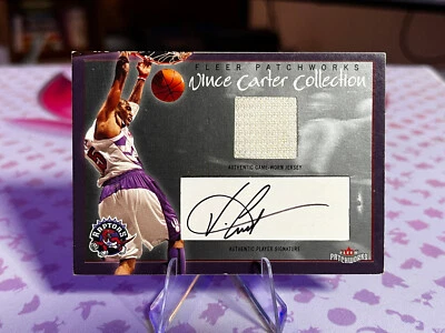 Vince Carter Auto Jersey Patch /100 Fleer Patchworks Raptors | Game-Worn, Signed - Image 1 of 4