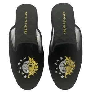 Patricia Green Sun and Moon Slippers Sz 9 Black - Picture 1 of 10