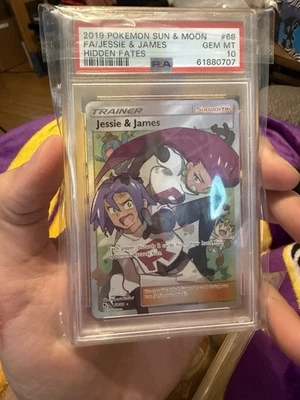 Pokemon Hidden Fates HOLO Jessie and James 68/68 Full Art PSA 10 - Image 1 of 2