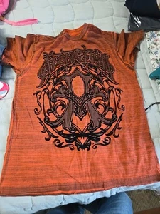 Affliction T-Shirt mit erhöhtem Dekor aus samtähnlichem Material, Herren Größe M - Bild 1 von 8