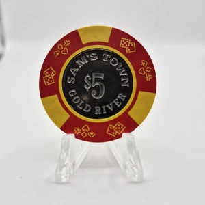 Sam's Town Gold River Hotel Casino Laughlin Nevada 1987 5 $ Casino Chip N1049 - Bild 1 von 3
