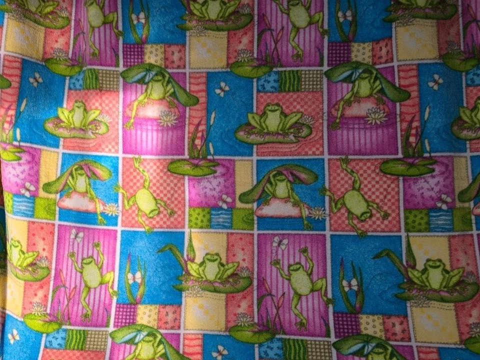 Frogs Fleece Fabric. Precut at 44" x 60" - Image 1 of 1