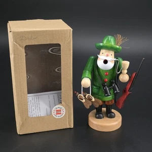 Vintage Erzgebirge Wooden German Incense Smoker Figure Hunter with Bird - Picture 1 of 6