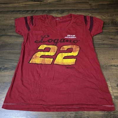 Camiseta roja NASCAR Joey Logano #22 para mujer talla L Team Penske Foto 1 de 4