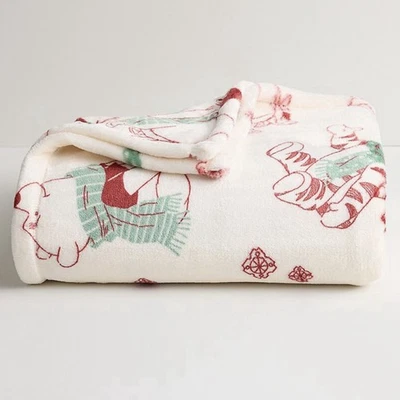 Disney Winnie The Pooh 60"x72" Throw Blanket Christmas Eeyore Tigger Piglet NEW - Image 1 of 4