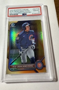 PETE CROW - ARMSTRONG - 2022 BOWMAN CHR. PROSP - YEL/ORG VAPOR REFRACTOR - PSA 10 - Bild 1 von 1