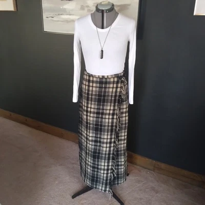 Falda manta vintage Eddie Bauer Legend para mujer talla 12 mezcla de lana tartán a cuadros Foto 1 de 4