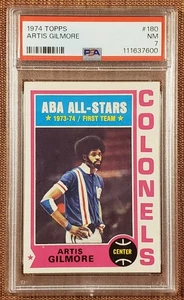1974 Topps #180 Artis Gilmore Kentucky Coronels Basketball Karte PSA 7 NM - Bild 1 von 2