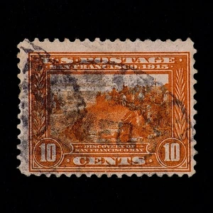 lss EE. UU. 1913 10c Orange Discovery San Francisco Bay Scott 400A usado fino - Imagen 1 de 2