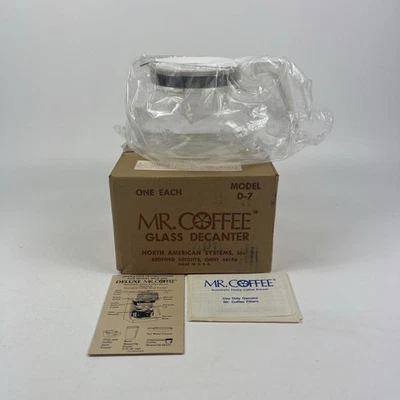 Vtg Mr Coffee Model D-7 Replacement Carafe  8 Cup White NEW Open Box For MCS-200 - Image 1 of 4