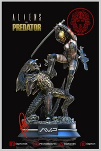 Aliens vs Predator Machiko Diorama/3DPrinted/Unpainted/Unassembled/Creative Geek - Picture 1 of 3