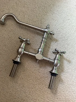 Bristan Colonial Mixer Kitchen Tap Country Cottage Brushed Nickel - Image 1 of 4