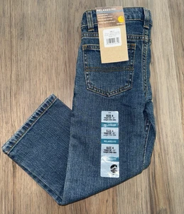 NWT Boys CARHARTT Blue Denim Straight Leg Adjustable Waist Stretch Jeans Size 4 - Picture 1 of 3