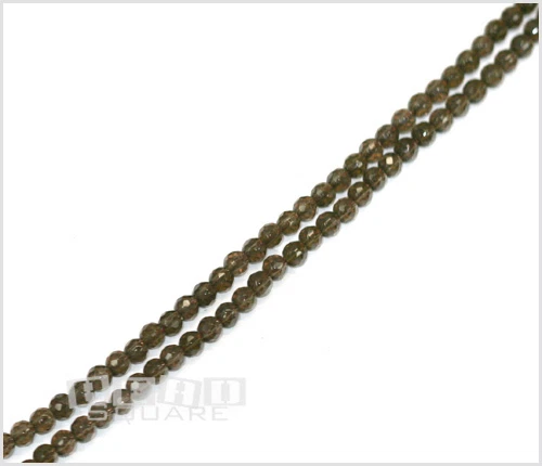 VENTA Cuentas redondas facetadas de cuarzo ahumado de 16" ap. 4 mm #21032 Foto 1 de 1