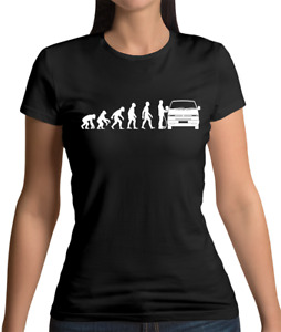 Evolution of Man T4 Campervan Womens T-Shirt - Camper van 