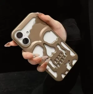Hollow Skeleton Skull Case für Apple iPhone 13, 12, 14, 15 Pro, 16 Pro Max Plus - Bild 1 von 10
