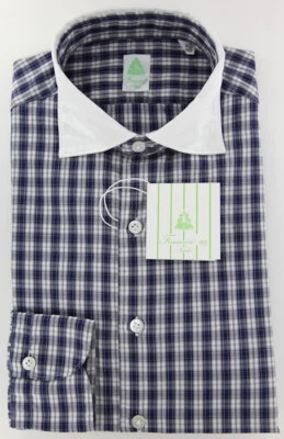 Camisa Finamore Napoli Azul Marino Cuello en Contraste 16/41 Foto 1 de 4