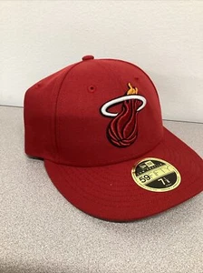 Miami Heat New Era 59FIFTY Low Profile Hat Cap 7 1/8 New - Picture 1 of 5