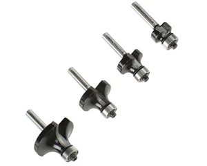 Lumberjack 4 pezzi gambo 1/4" tondo sopra perline bordo router set lavorazione legno - Foto 1 di 7