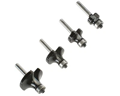 Lumberjack 4Pcs 1/4" Shank Round Over Beading Edging Router Bit Woodworking Set - Image 1 of 4