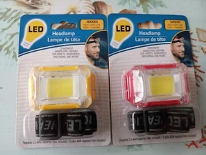 2 Pc PLED Headlamp 3 Modes -High light -Lowlight -Flashing Adjustable Strap   - Picture 1 of 3