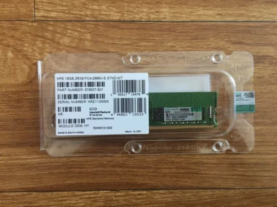 HPE 879507-B21 879527-091 2RX8 16GB DDR4 PC4-2666V Unbuffered UDIMM ECC Memory - Image 1 of 3