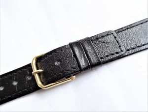 Correa de reloj de cuero genuino vintage 16 mm nuevo stock antiguo hecha en Alemania Occidental - Imagen 1 de 8