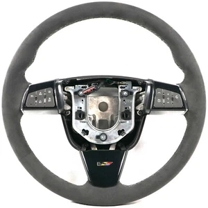 2009-2015 Cadillac CTS-V Steering Wheel Automatic Black Suede Black Stitching - Picture 1 of 11