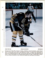 1979-80 Dimanche / Derniere Heure Photos Brad Park #NNO Boston Bruins
