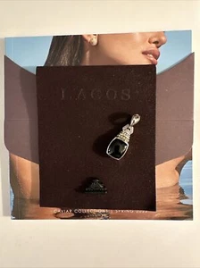 Lagos Caviar Sterling Silver & 18K Gold Black Onyx Enhancer Pendant-1.4”, $800 - Picture 1 of 9