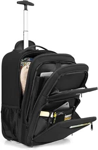 New-Rolling Business Backpack Fits Up to 18 Inch Laptop Trolley Bag Waterproof W - Picture 1 of 8
