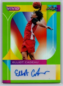 Elliot Cadeau 2022-23 Leaf Vivid Green Rookie Auto /15 BA-EC1 North Carolina UNC - Picture 1 of 2