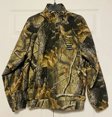 Chaqueta Nikon Hunting Pro Staff Para Hombres Pequeña Realtre Madera Dura Camuflada Cremallera Completa Abrigo Foto 1 de 4