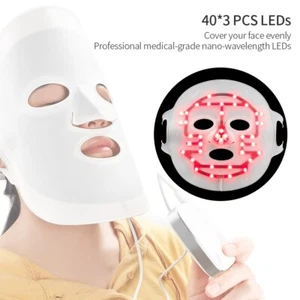 Dispositivo antienvejecimiento máscara facial de silicona terapia de rejuvenecimiento de fotones a color 3 LED - Imagen 1 de 10