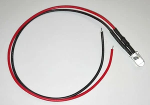 Anschlussfertig verkabelte Flacker LED 5mm rot. Flackerlicht, Lagerfeuer, Kerze - Bild 1 von 3