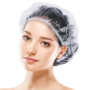 Disposable Shower Caps 200 Pcs - Multi-Purpose Elastic Clear. Many Uses - Picture 1 of 1