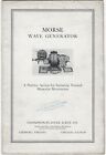 MORSE ELECTROTHERAPY QUACK DEVICE WAVE GENERATOR THOMPSON PLASTER X-RAY BOOKLET